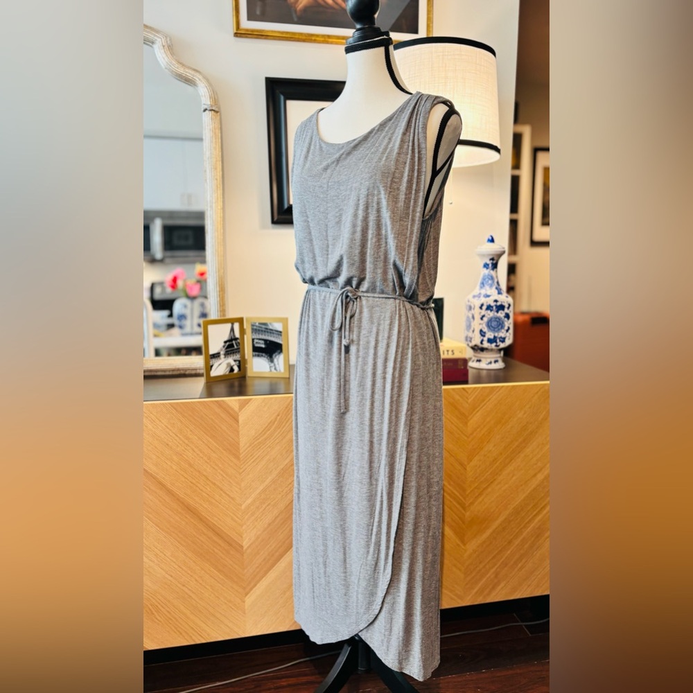 JOE FRESH Gray Sleeveless Maxi Dress sz Large - Picture 3 of 11